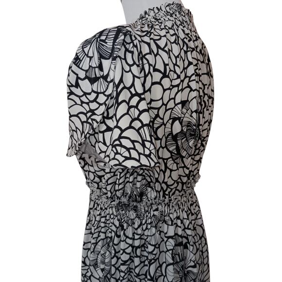 Y2K 2000s Babydoll Top Blouse L Liquid Knit Smocked Coquette Office Career Party - Picture 6 of 12